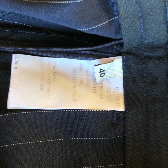 Jean Paul Gaultier dark navy pinstriped knee length pants - Picture 9 of 10